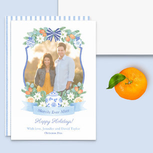 Blaue und weiße Zitrone - unser erstes Weihnachtsb Feiertagskarte