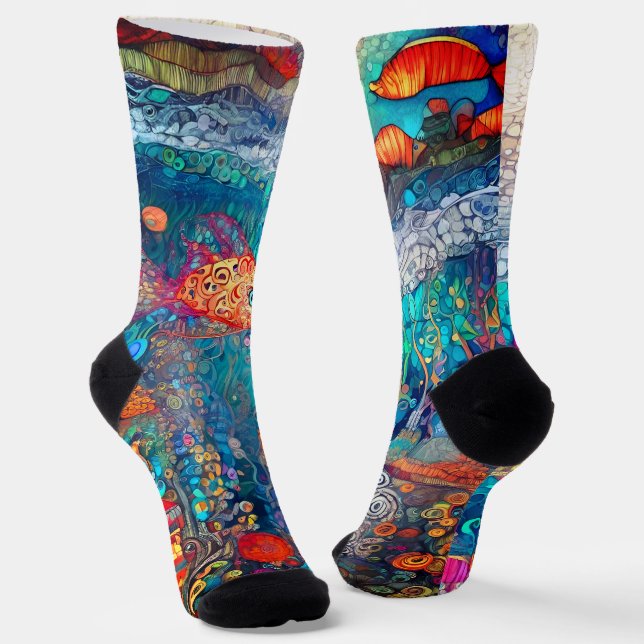 BLAUE UNDERWASSER MEERESWELT SOMMER GLÜCKLICH. SOCKEN (Gewinkelt)