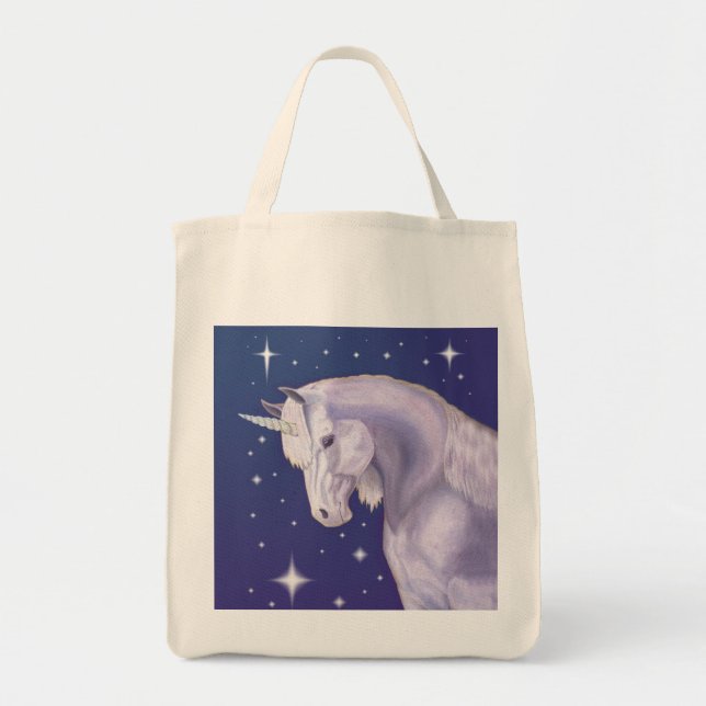 Blaue Unicorn-Taschentasche Tragetasche (Vorne)