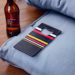 Blaue Uniform Streifen Geldbeutel Flaschenöffner