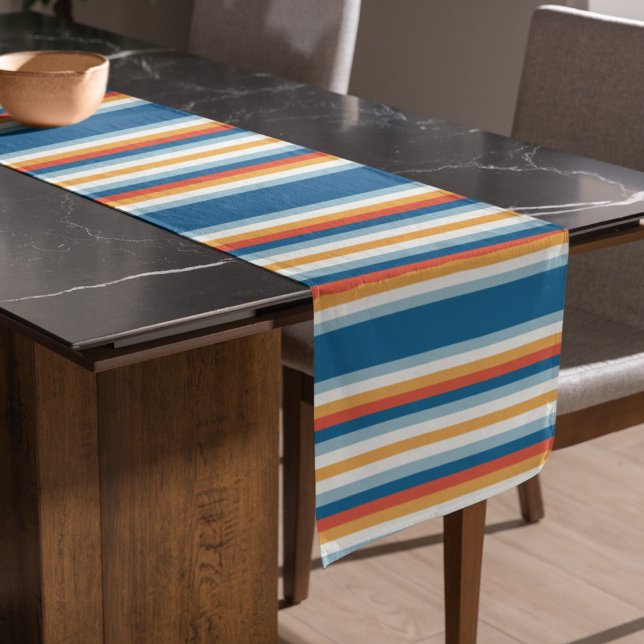 Blaue Uniform Streifen Großer Tischläufer (table runner)