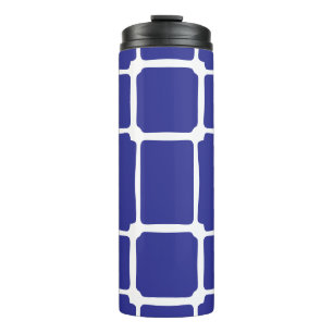 Blaue unregelmäßige Quadrate Mosaik Thermosbecher