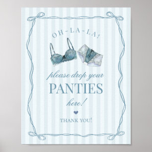 Blaue Unterwäsche Junggesellinnenabschied Slip Bit Poster