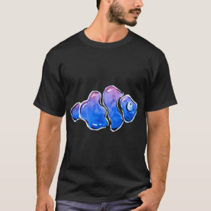 Blaue Unterwasserfisch-Aquarellmalerei T-Shirt
