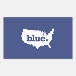Blaue US-Bundesstaaten Rechteckiger Aufkleber
