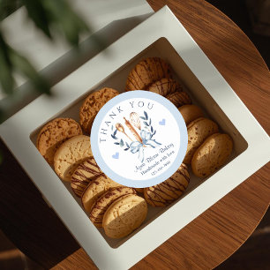Blaue Utensilien Kochen Bäckerei Danke Runder Aufkleber