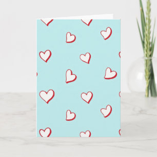 Blaue Valentinskarte mit Herzen Karte