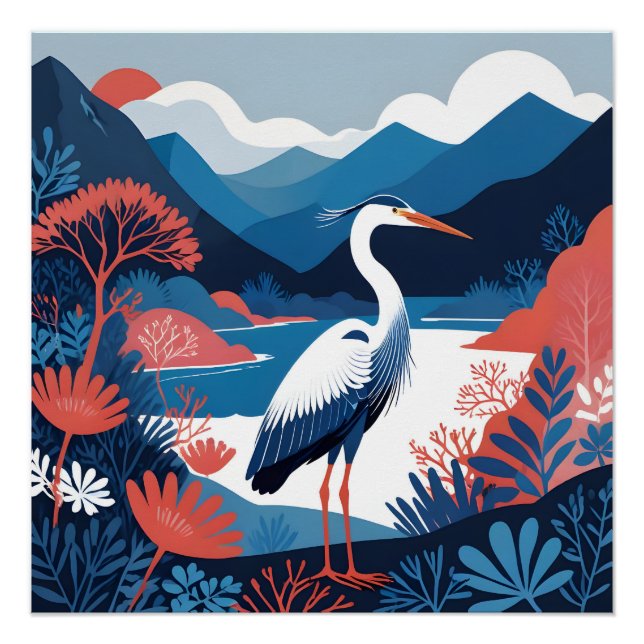 blaue Valley Reiher Poster (Vorderseite)