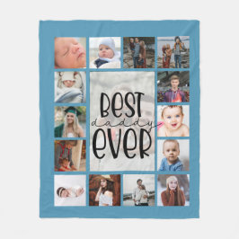 Blaue Väter Tag Foto Collage Fleece Blanket