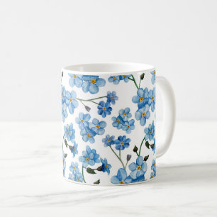 Blaue Vergissmeinnicht Aquarell-Blumen-Natur-Tee Kaffeetasse