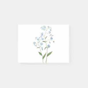 blaue Vergissmeinnicht-Blumen 2021 Aquarell Post-it Klebezettel