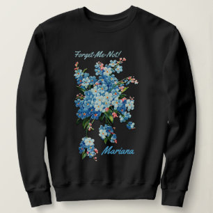 Blaue Vergissmeinnicht - Personalisiert Sweatshirt