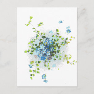 Blaue Vergissmeinnicht Vintage Postkarte