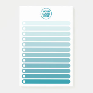 Blaue Verlaufs-Geschäftslogo-To-Do-Liste Post-it Klebezettel