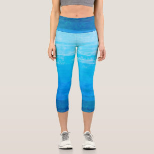 Blaue Verlaufsstreifen verblasst Capri Leggings