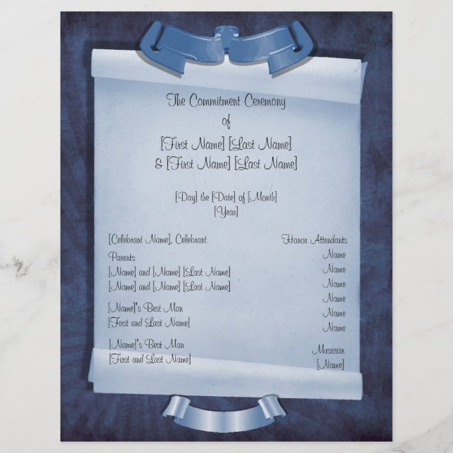 Blaue Verpflichtungsfeier für ein benutzerdefinier (Vorderseite)