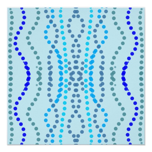 Blaue vertikale spitze Linien Poster (Vorderseite)