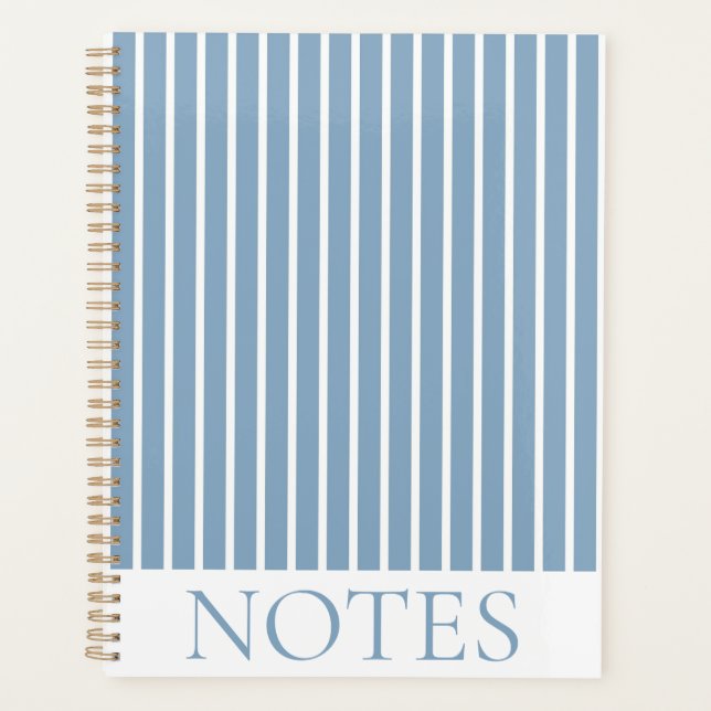 Blaue vertikale Streifen Moderne Minimalistisch Planer (Vorderseite)
