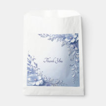 Blaue verzierte Blumen mit Perlen Geschenktüte