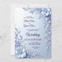 Blaue Verzierte Blumen Mit Perlen Hochzeit