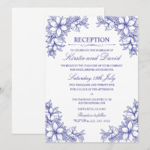 Blaue Verzierte Blumenhochzeit