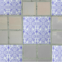 Blaue Verzierte Dekorfliese Fliese