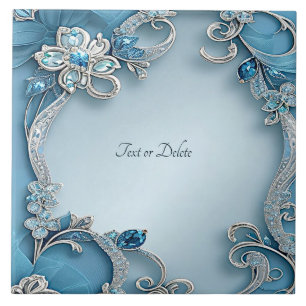 Blaue Verzierte Keramik Fliese