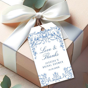 Blaue viktorianische aufwendige Grace Floral Braut Geschenkanhänger