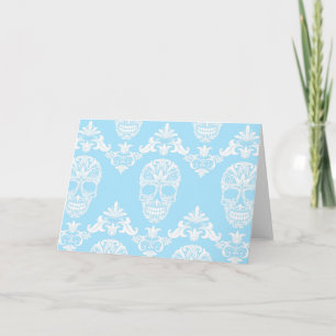 Blaue viktorianische Schädel Karte