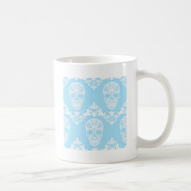 Blaue viktorianische Schädel Tasse (Rechts)