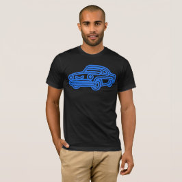 Blaue Vintage-Auto-Illustration T-Shirt