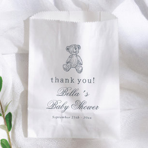 Blaue Vintage-Bären-Jungen-Baby-Party-Dankeschön Geschenktütchen