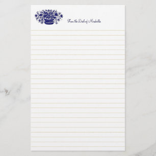 Blaue Vintage Blume - Aktionskörbe für kundenspezi Briefpapier
