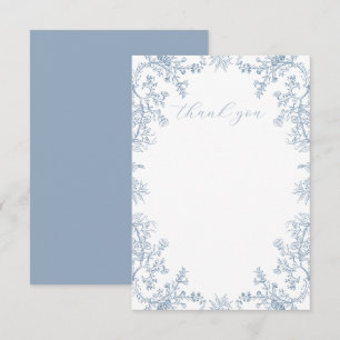 Blaue Vintage-Blumen Dankeskarte