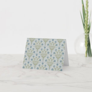 Blaue Vintage-Blumen-Karte mit Falz Dankeskarte