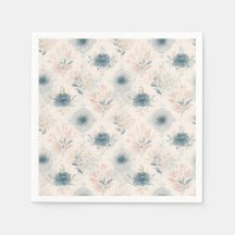 Blaue Vintage-Blumen-Papier-Serviette