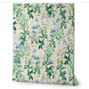 Blaue Vintage-Blumen Tapete