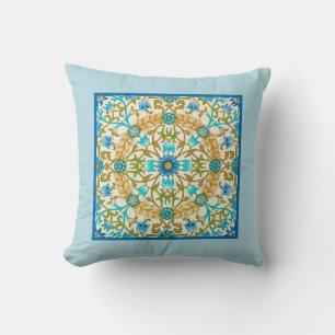 Blaue Vintage-Blumen-William-Morris-Design Kissen