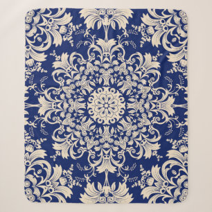 Blaue Vintage: Elegante nahtlose Muster. Sherpadecke