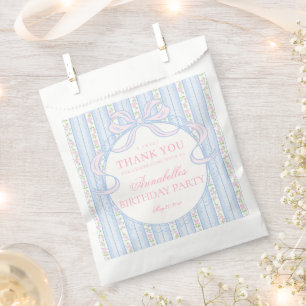 Blaue Vintage-Fancy-Florale-Geburtstagsfeier-Desse Geschenktütchen