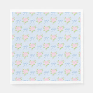Blaue Vintage Fancy Florale Party Desserts Serviette