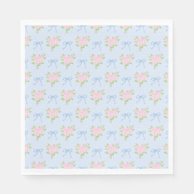 Blaue Vintage Fancy Florale Party Desserts Serviette (Vorderseite)