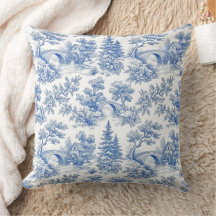 Blaue vintage-französische Toile-Waldlandschaft