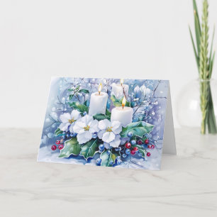 Blaue Vintage Nicht-Foto-Blumenkerzen Weihnachten