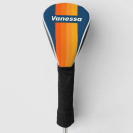 Blaue Vintage-Pinstreifung mit Namen Golf Headcover