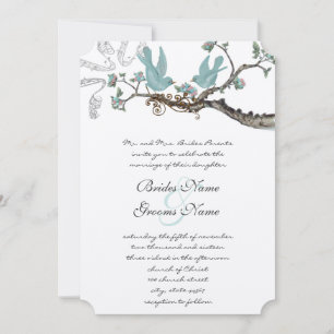 Blaue Vintage-Robins-Ei-Hochzeit Einladung