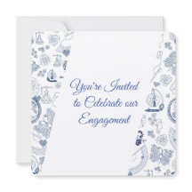 Blaue Vintage-Romanze Verlobung