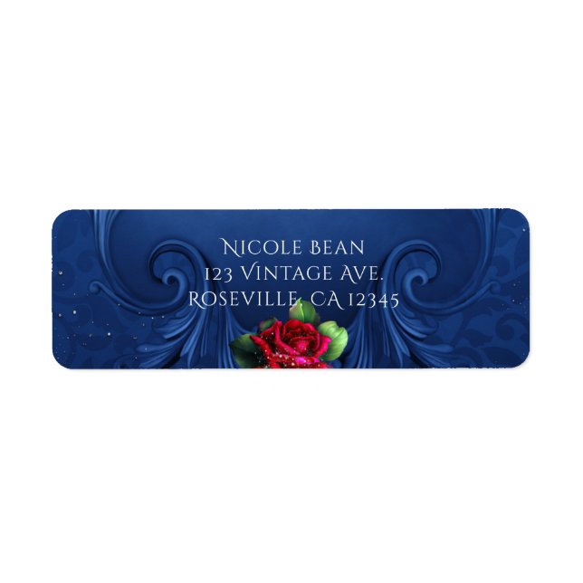 Blaue Vintage Rote Rosen (Vorne)
