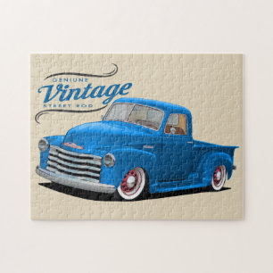 Blaue Vintage Street Rod Puzzle
