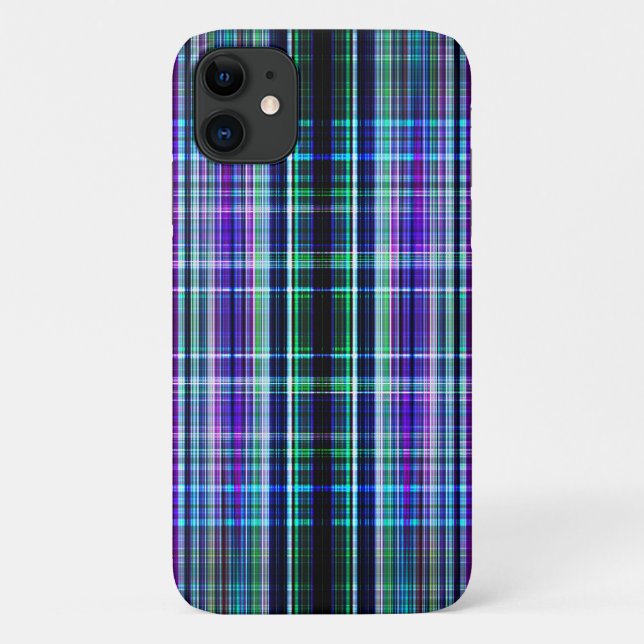 Blaue Vintage Streifen Case-Mate iPhone Hülle (Rückseite)